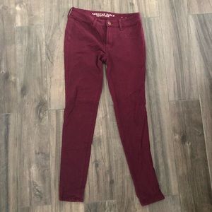American Eagle Maroon Jeggings
